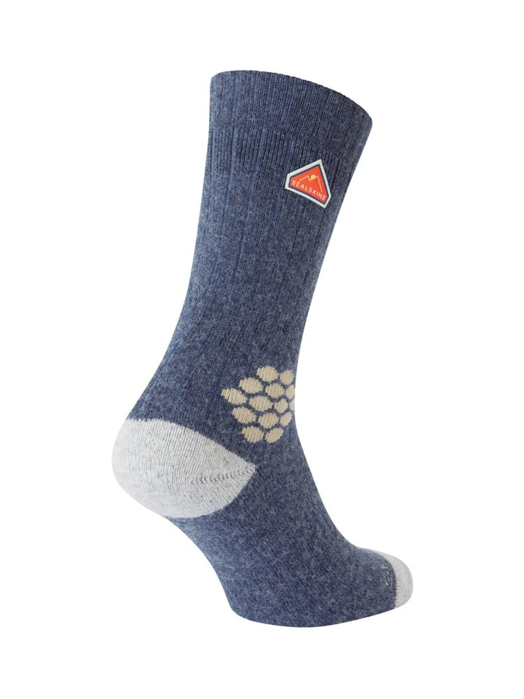 Sealskinz Scarning Recycled Wool and Cashmere Mid Length Sock - Blue