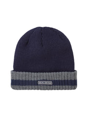 Sealskinz Holkham Waterproof Cold Weather Striped Roll Cuff Beanie - Navy