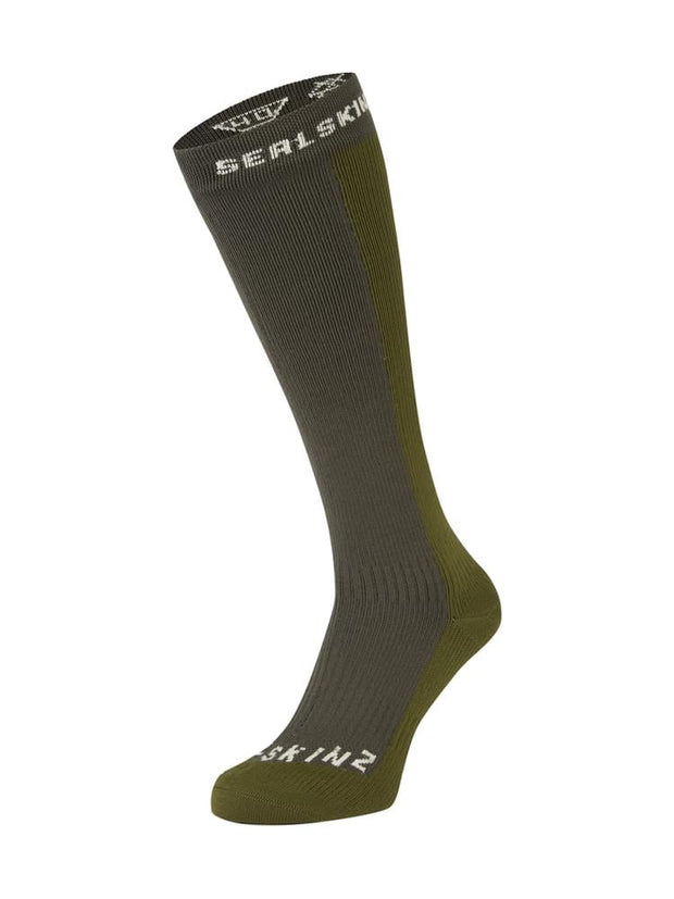 Sealskinz Worstead Waterproof Cold Weather Knee Length Sock - Olive