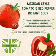 Soul Kitchen Mexican Style Tomato and Red Pepper Soup - 12 x 25g pack