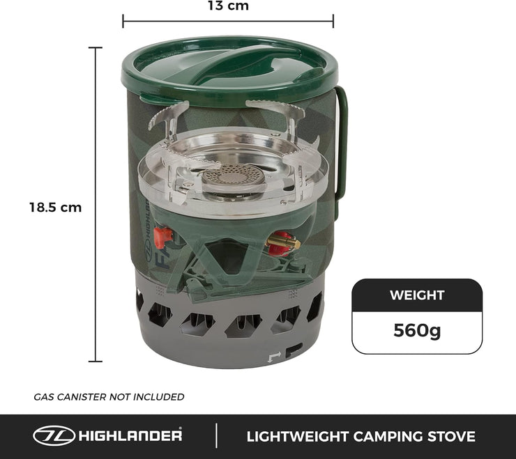 Highlander Blade Fastboil 3 Camping Gas Stove - 1.1L Olive