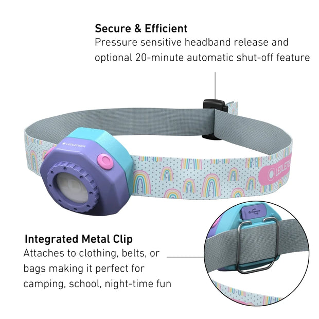 LEDLenser Kids Rechargeable KidLED4R HeadTorch - Purple