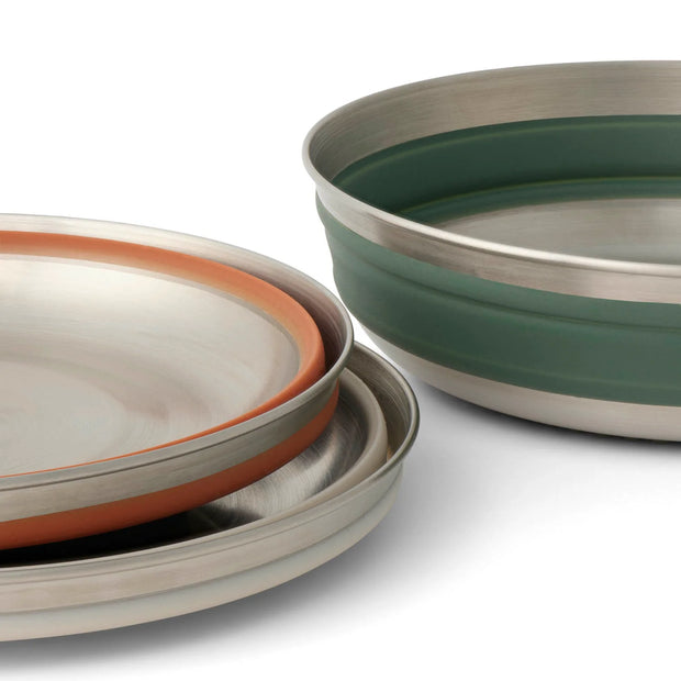 Sea To Summit Detour Stainless Steel Collapsible Bowl - Large Laurel Green