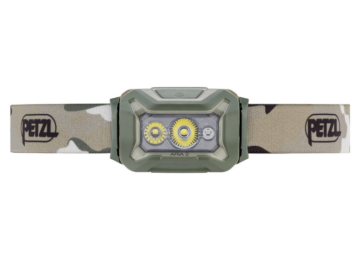 Petzl Aria 2 RGB 450 Lumens LED Headtorch - Camo Plus Core Battery