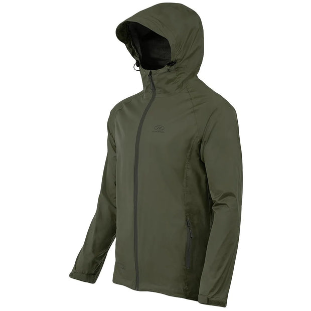 Highlander Stow & Go Pack Away Waterproof and Windproof Men's Jacket - Olive