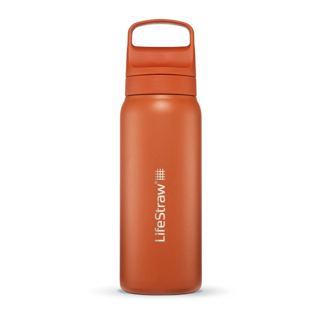 LifeStraw Go Stainless Steel 700ml Filter Water Bottle - Kyoto Orange