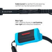 LEDLenser NEO9R Rechargeable 1200Lumen Running Headtorch with Chest Strap - Blue