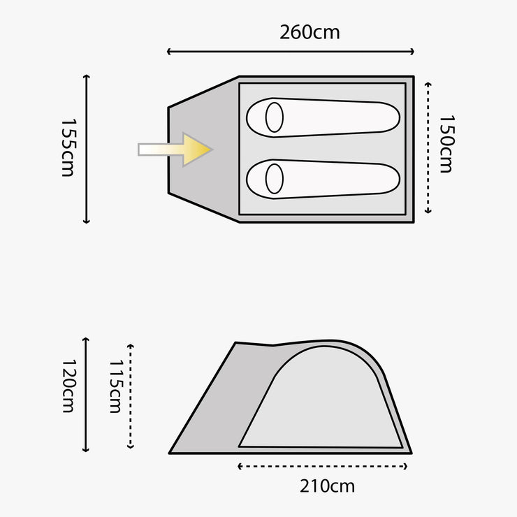 Highlander Juniper 2 Man Dome Tent