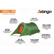 Vango Scafell 200 DofE Recommended Trekking Tent - Pamir Green