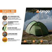 Vango Scafell 300 Plus DofE Recommended Trekking Tent - Pamir Green